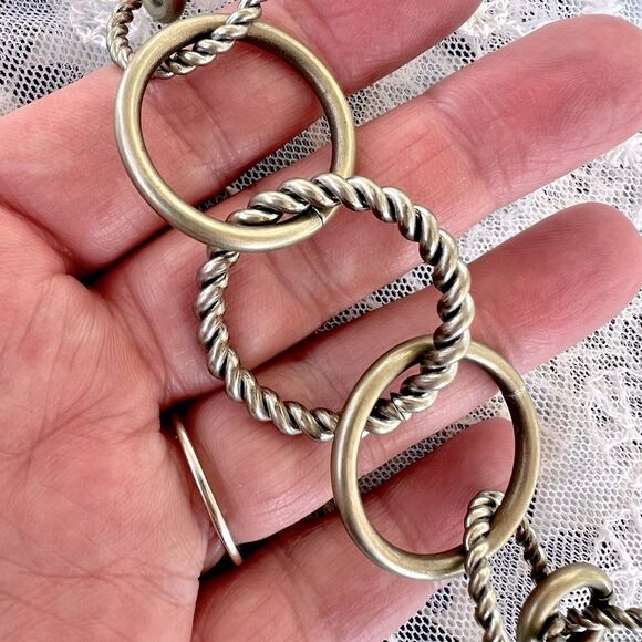 Textured Circles Brushed Gold Choker Necklace - Picture 5 of 10